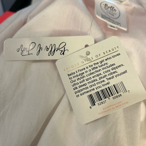 Bella iI Fiore Women Cotton Wrap Robe S/m White #1 NWT - Picture 3 of 6